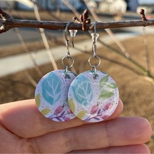 Handmade Colorful Tropical Leaf Earrings